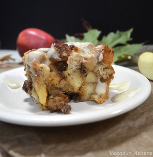 Apple and bread pudding - Vegan in Athens 4